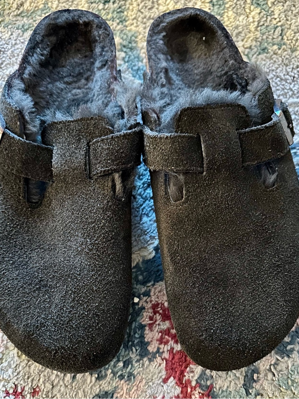 Birkenstock Size 40 Boston Shearling clogs in Mocha dark brown suede-luxurious!